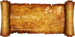 Csog Géza névjegykártya