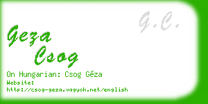 geza csog business card
