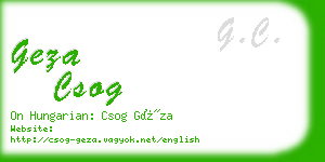 geza csog business card